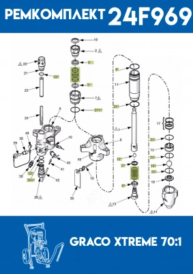 Рем.комплект для Xtreme 180СС пр-во Россия, AG-25D235; AG-24F969 фото 3