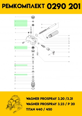 Ремкомплект Wagner 3.20-3.21-3.23-440-450-PS20 (0290 201)
